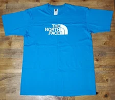 Vintage Men's The North Face OG Graphic Half Dome Logo Blue Shirt Size XL 