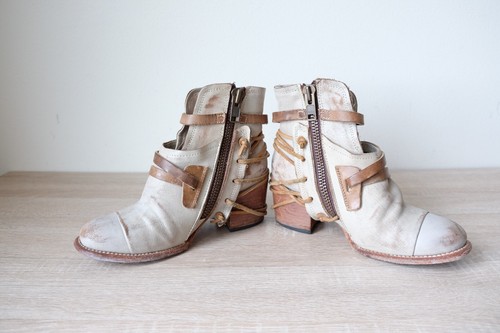 Freebird Steven Crue Gladiator Harness Boot Gray Brown Leather Bootie Buckle 8 - Picture 6 of 8