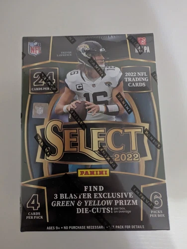 2022 Panini Select Football Blaster Box Sealed - 6 Packs Green & Yellow Prizm