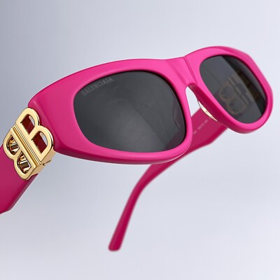 SALE! NEW Balenciaga BB0095S 006 Pink Gold Logo Grey Cat Eye Women Sunglasses Balenciaga | Accessories | Balenciagabb095s006 Sunglasses  main image 2