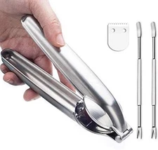 Stainless Steel Nut Crackers with 2 Pcs Picks Seafood Cracker Walnut Opener Tool