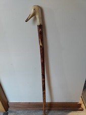 Vintage Antique Art Carved Wood Bird/Duck Knobby Swagger Walking Stick Cane Old