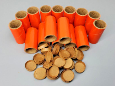 25pc Orange Fireworks Tubes & Caps Heavy Wall 1'' x 2-1/2'' x 1/8''  37mm