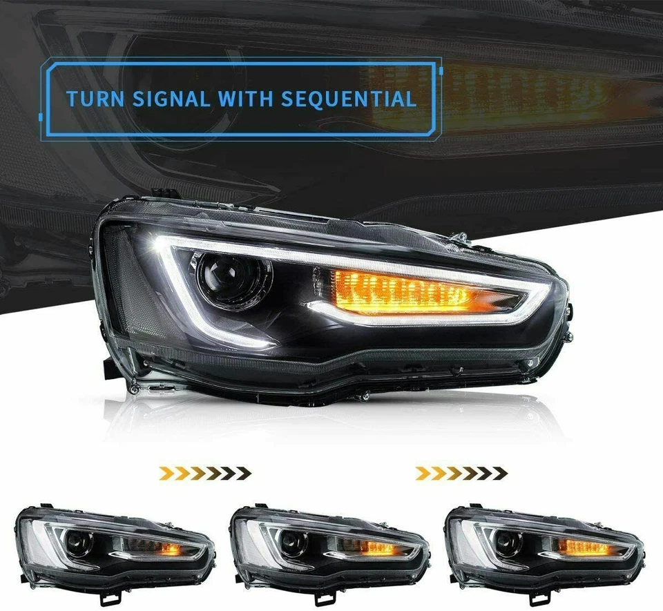 VLAND LED Headlights & LED Tail Lights for Mitsubishi Lancer / EVO 2008-2017 - Image 4 of 4