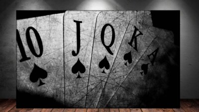 LEINWAND BILD ER XXL POKER CASINO DARK PIK ROYAL FLUSH ABSTRAKT WAND POSTER 