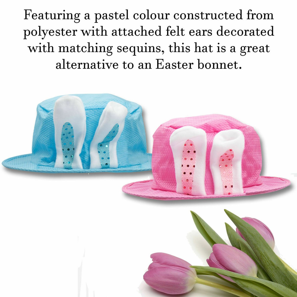 Easter Hat with Sequins Bunny Ears Bonnet Spring Kids Craft Decor Parades  Cap UK