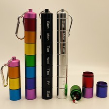 Survival EDC Waterproof Pill Box Case Capsule Seal Bottle Container Bottle Alloy