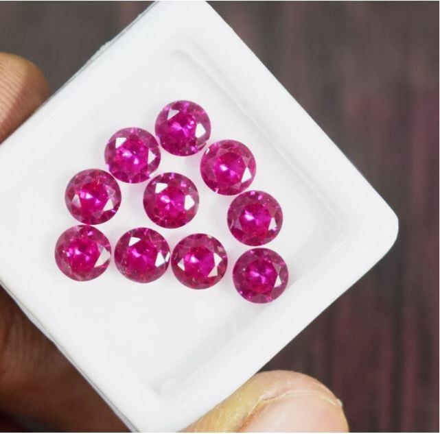 Exquisite 10 Pieces 6x4 mm Round Shape Natural Pink Sapphire Loose Gemstone.