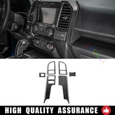 Marco de ventilación de salida de aire consola central de grano de madera negro para Ford F-150 2015-2020