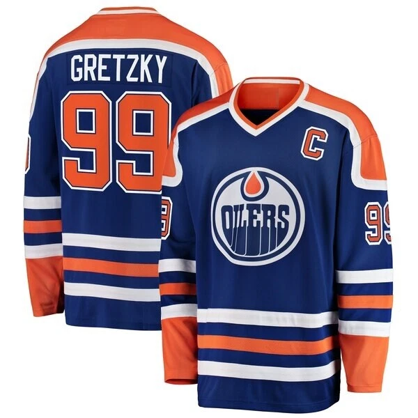 Edmonton Oilers 99 Wayne Gretzky Jerseys Hockey Orange White Blue