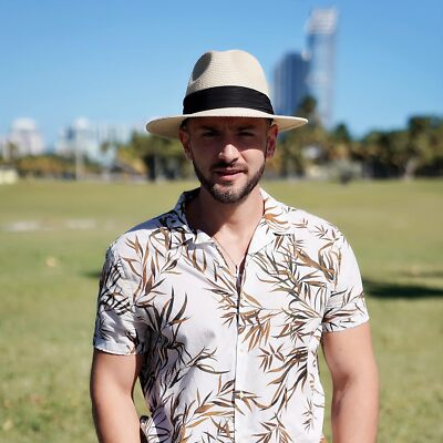 Lanzom Womens Mens Straw Beach Sun Hat Classic Shapeable Sun Hat Packable Lanzom Womens Wide Brim Straw Hat Big Floppy Foldable Roll  main image 3