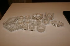 14 Vintage Salt Cellars CRYSTAL/GLASS ASSORTED SIZES AS SHOWN