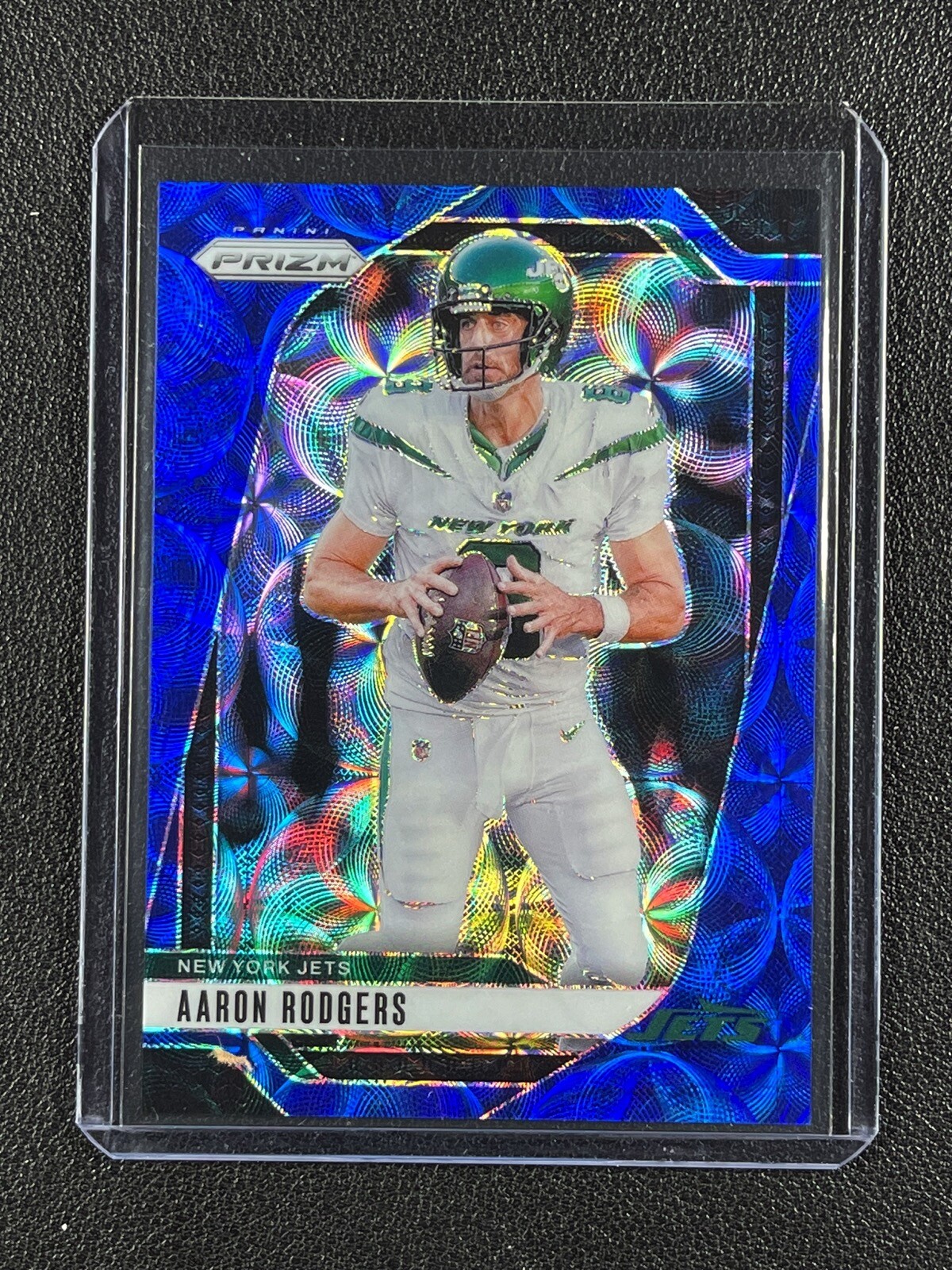 AARON RODGERS 2024 PANINI PRIZM FOOTBALL #222 BLUE CHOICE PRIZMS 01/14 JETS