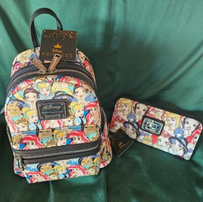 Disney Princess Loungefly backpack with matching wallet Loungefly mini backpack Floral Princess w/ matching wallet  main image 2