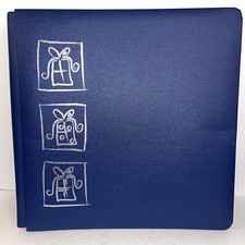 CREATIVE MEMORIES 12X12 Navy Foil Gifts Holiday Scrapbook W/15 Pages Open/Unused