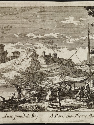 Landscape with boats and fortress on the sea, Perelle, Mariette, Stampa XVII - Picture 4 of 10