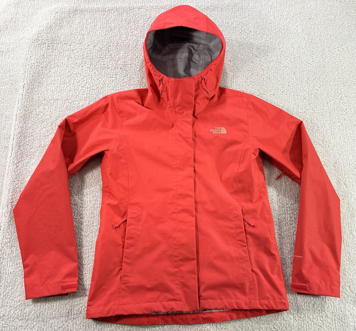 North Face Venture Waterproof Dryvent Hooded Rain Jacket Melon Womens  Small
