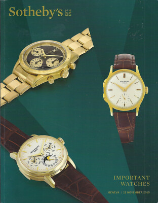 SOTHEBY'S GENEVA IMPORTANT WATCHES Piguet Omega Patek Piaget Rolex Catalog 2019