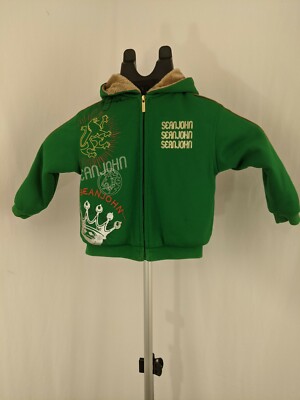 NWOT Sean John Kids Zip-up Hooded Green Sweatshirt SZ 18/24 | eBay