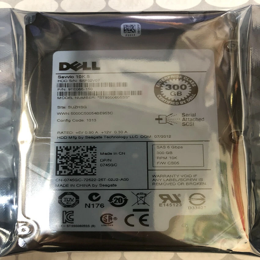 DELL 0745GC ST9300605SS 300GB 10K 6G SFF SAS 2.5" HARD DRIVE - Image 2 of 3