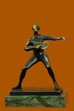 Female Ping Pong Trophy Collectible Memorabilia Bronze Sculpture Figurine Figur