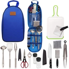 13-Piece Camp Utensil Set Portable BBQ Kitchen Cooking Compact Gear Cookwear