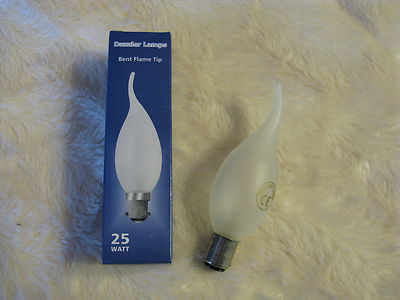 10x B15 25W Flammenspitze gebogen Kerze FROST Lampe Glühbirne 240V dimmbar SBC Restposten