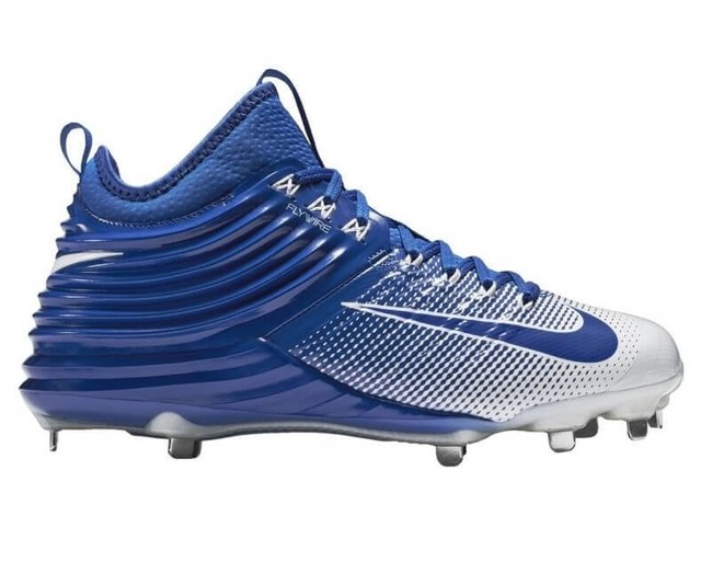 New Nike Lunar Trout 2 Metal Baseball Cleats Royal Blue White Sz 12
