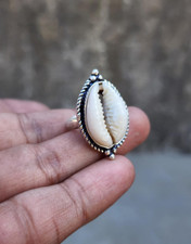Cowrie Shell Ring 925 Sterling Silver Handmade Women Lovely Ring All Size SR690