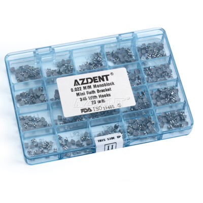 400pc Dental Orthodontic Bracket MIM Mini Roth 022 Hook Monoblock Braces AZDENT