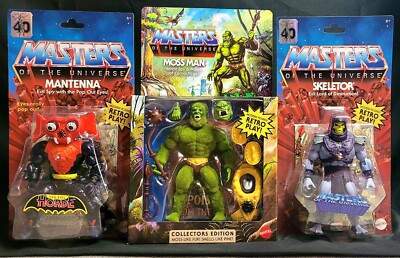 ×3 LOT MOTU Masters Of The Universe Moss Man + Mantenna + Skeletor 2022 Retro
