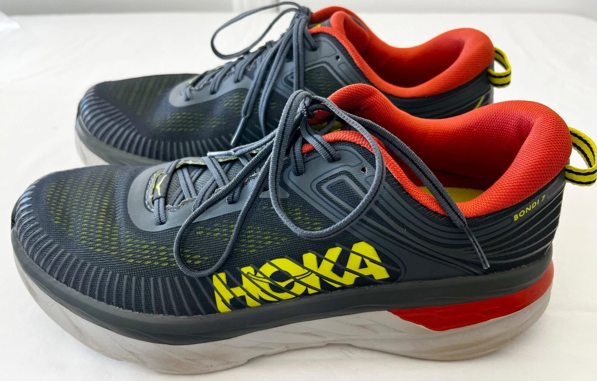 Hoka One One Bondi 7 Mens Running Shoes Grey Orange 1110518 TCHL Size 11.5 Hoka One One Bondi 7 Men main image 4