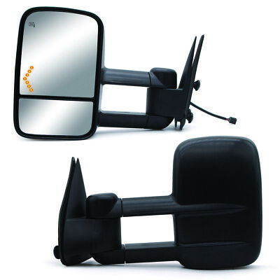 Pair Tow Mirrors For 2002 Chevy Avalanche 1500 Power Heated Arrow Signal Black