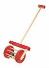 BLOCK ROLLER - Red & Maple Toddler Walker Learning Toy Amish Handcrafted USA