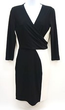Ralph Lauren Black Colorblocked Faux Wrap Sheath Dress Women's 4