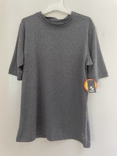 TCP Sport Kids Boys Solid Gray Polyester Short Sleeve Rash Guard UPF 50 XL 14