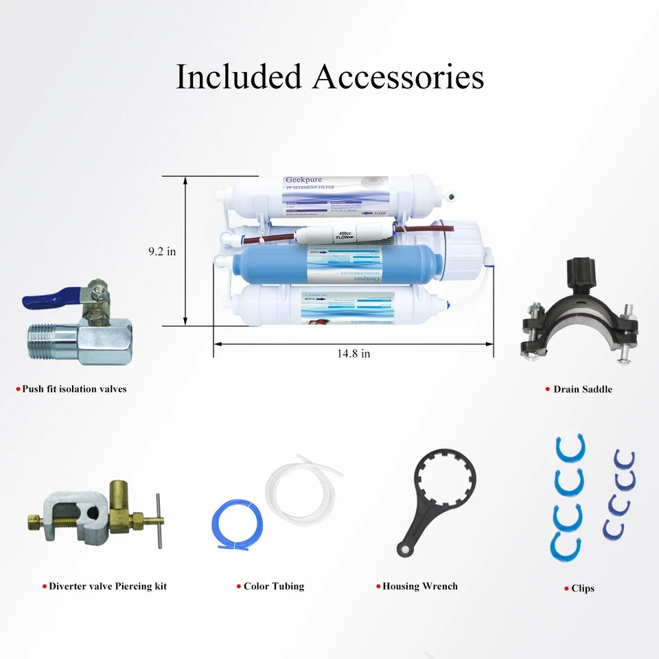 Geekpure 4 Stage Portable Aquarium Reverse Osmosis Water Filtration- DI Filter - Image 4 of 4