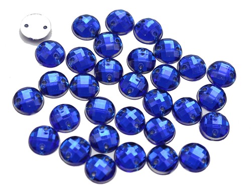 250pcs Acrylic Faceted Round Flatback Sewing Rhinestone Button 8mm Sew on beads - Picture 6 of 17