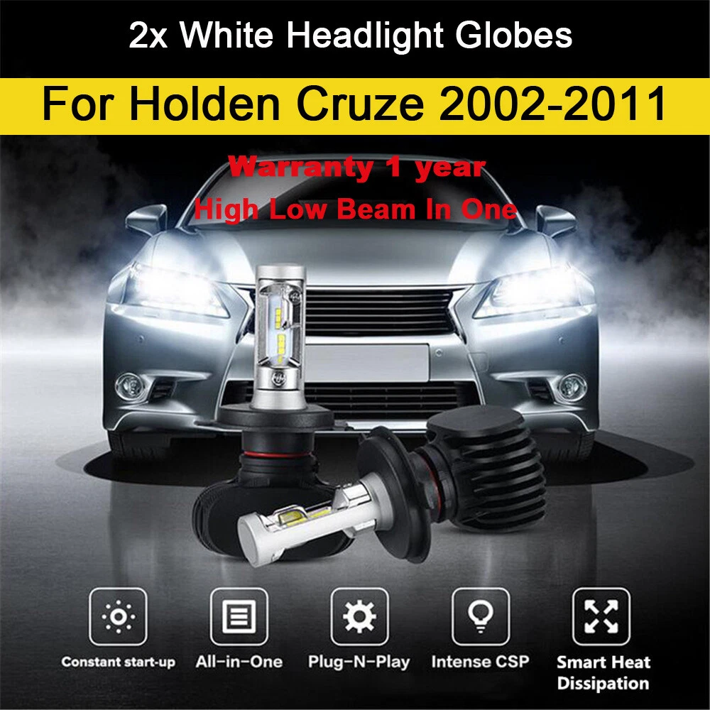 For Holden Cruze 2002 2011 Headlight Globes High Low Beam 6000k