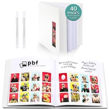 pbf Scrapbook Photo Album Guest Book with Photo Insert White Scrapbook with P...