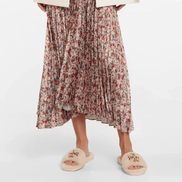 TORY BURCH ふわふわ柔らかファー ダブルTロゴ ジュエルシアリング