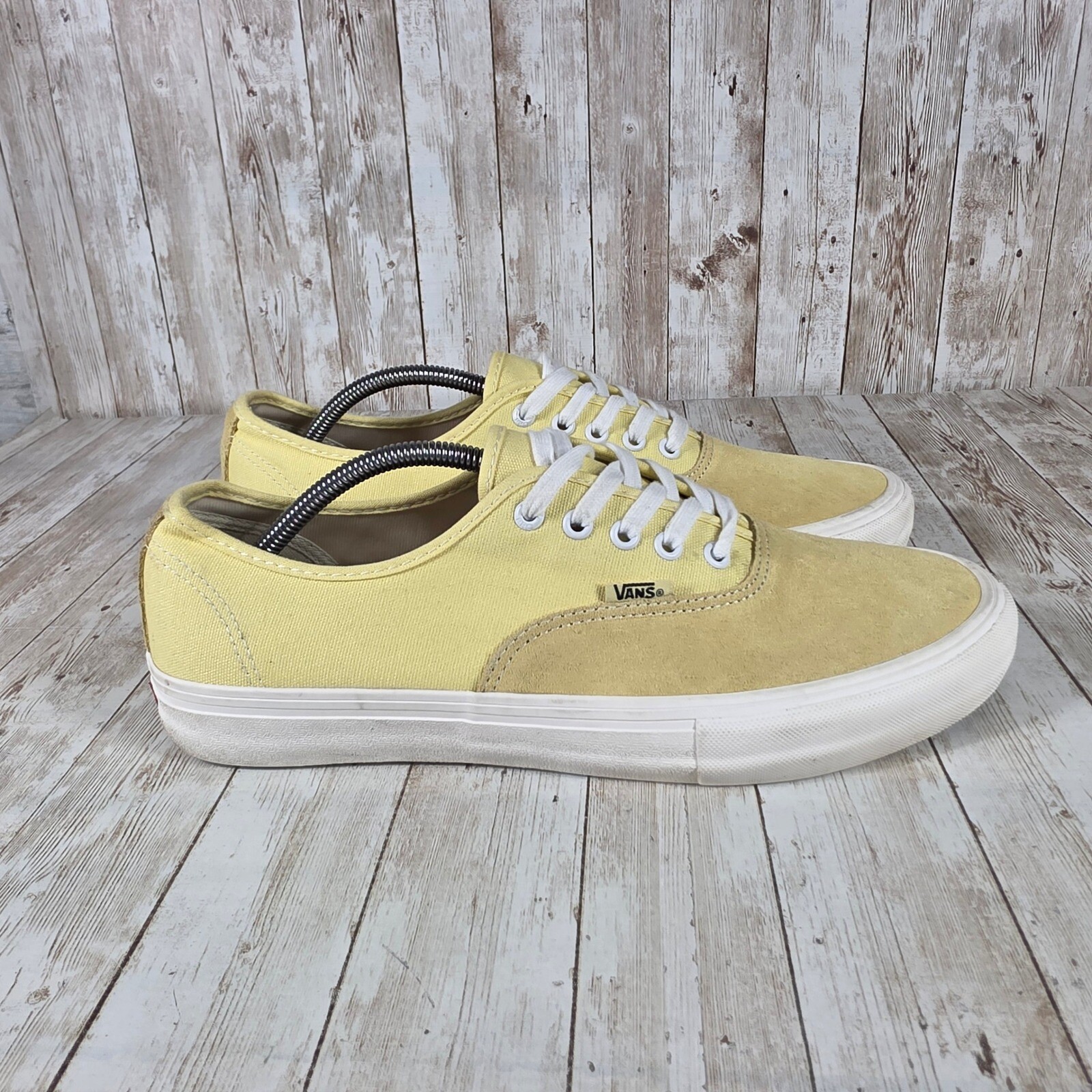 Vans Authentic Pro Skate Shoes Yellow Suede Canvas Sneakers Mens - Main Image
