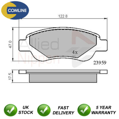 Brake Pads Set Front Allied Nippon Fits Aygo 107 108 C1 1.0 1.2 1.4 HDi
