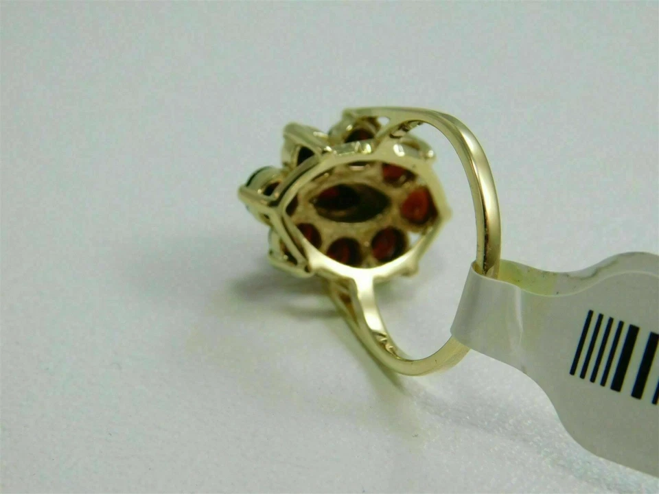 2.50Ct Simulated Opal Halo Cocktail Vintage Ring 14K Yellow Gold Plated Silver - Image 4 of 4