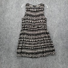 FOREVER 21 Dress Womens S Small Black Mini A Line Aztec Print Sleeveless Boho