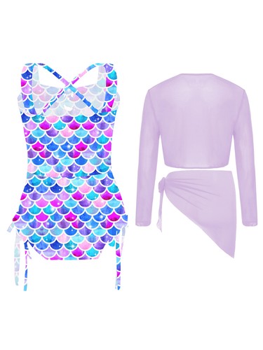 Kid Girl Swimwear Beachball Bathing Suit Party Swimsuit Surf Sleeveless Set - Picture 40 of 70