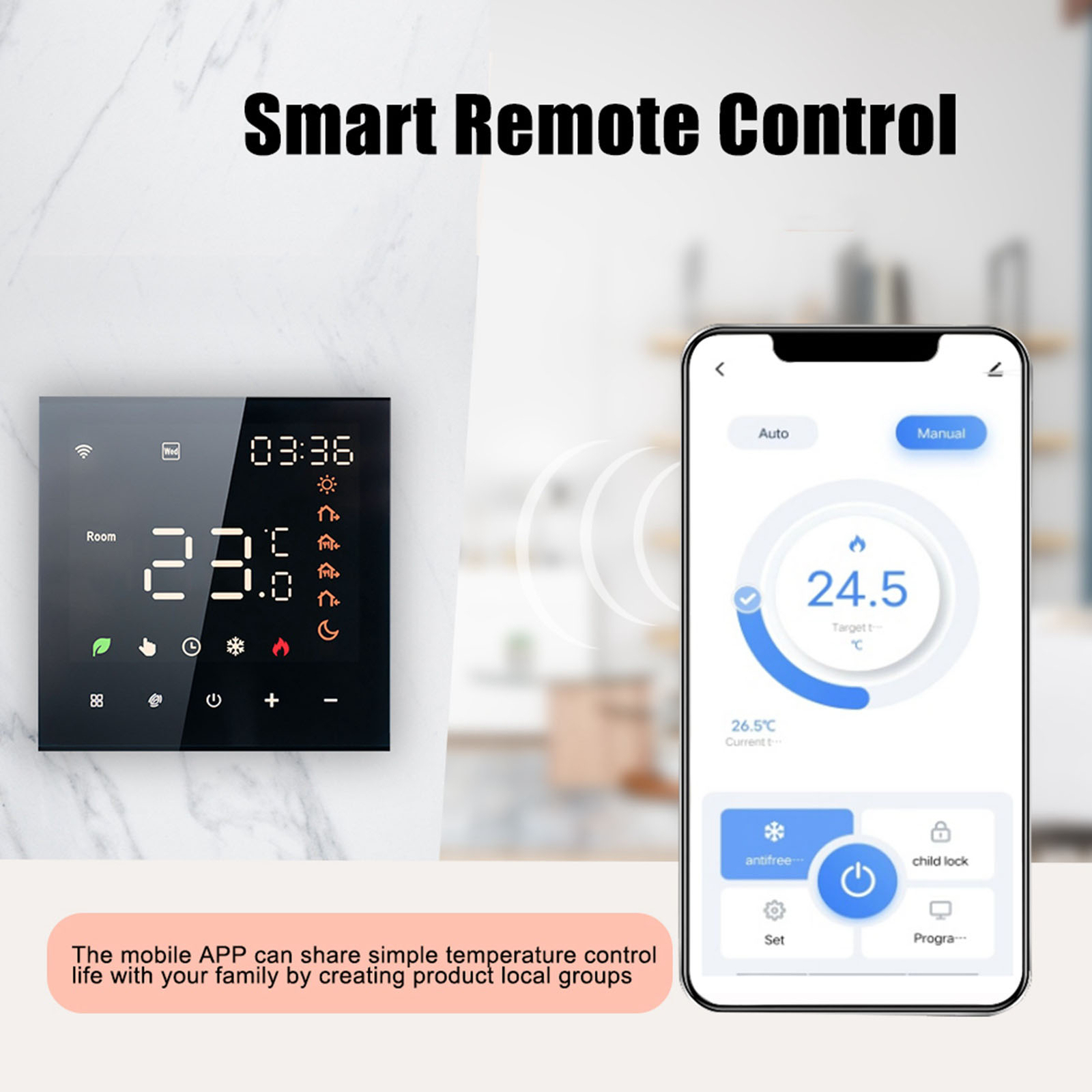 Smart Tuya WiFi Thermostat Voice Control 3A Digital Programmable LCD Display