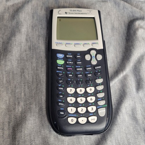 Texas Instruments TI-84 Plus graphischer Taschenrechner schwarz getestet funktioniert mit Deckel