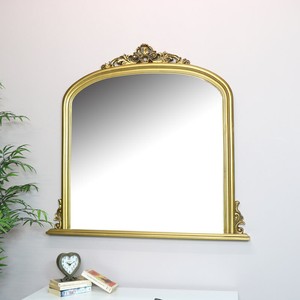 Spiegels Huis Large Gold Framed Wall Mirror Vintage Antiqued Rectangle Shabby Chic Luxe Decor Gamestingr Com
