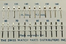Stainless Steel with black Hour 10mm Minute 13mm Watch Hands Swiss made 12 pairs
